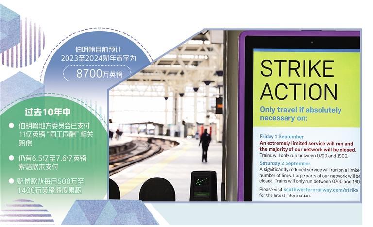 这是9月1日在英国伦敦滑铁卢火车站拍摄的罢工告示牌。新华社记者 李 颖摄