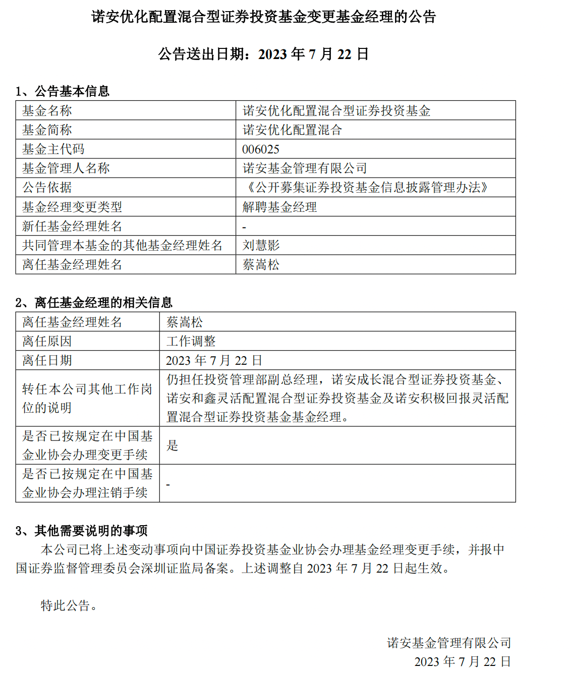 蔡嵩松独管基金仅剩一只 二季度重仓股大调仓 